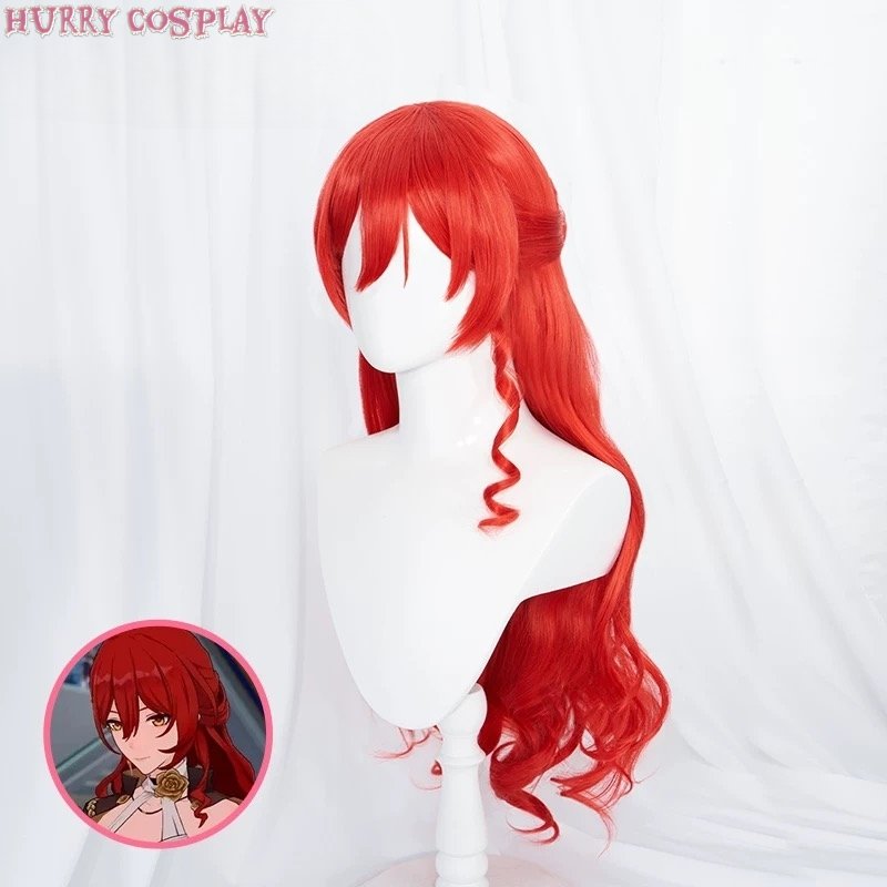 Game Cosplay,Honkai: Star Rail,Wigs,Honkai Star Rail Himeko Cosplay Costume - Wig